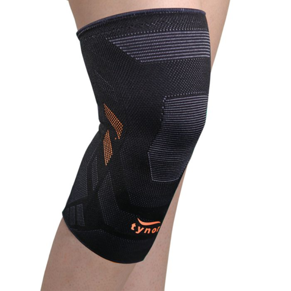 TYNOR Knee Cap Air Pro, Black & Orange, Pack of 2